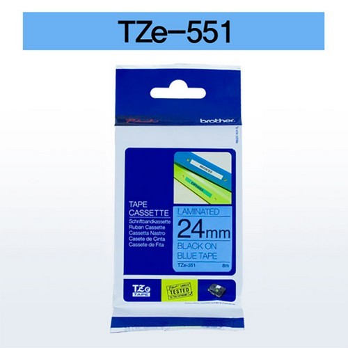 브라더 테이프카트리지(TZe-551 24mm 청색 흑색문자)