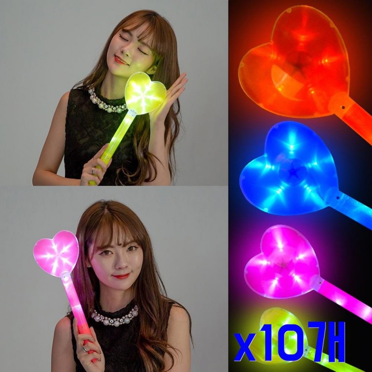 행사파티용품 LED 하트모양 응원봉 x10개 재롱잔치