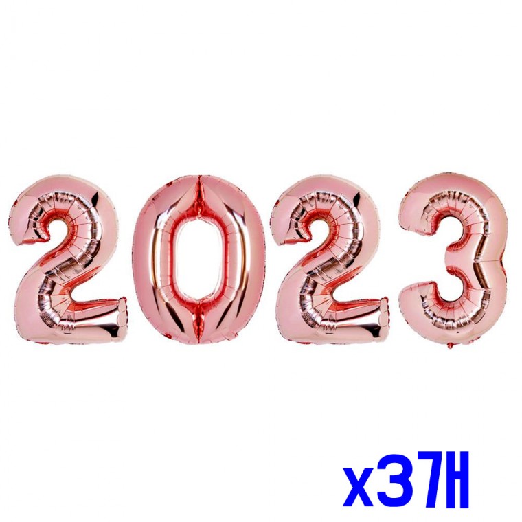 2023 숫자 은박풍선 패키지(중)-로즈골드 x3개