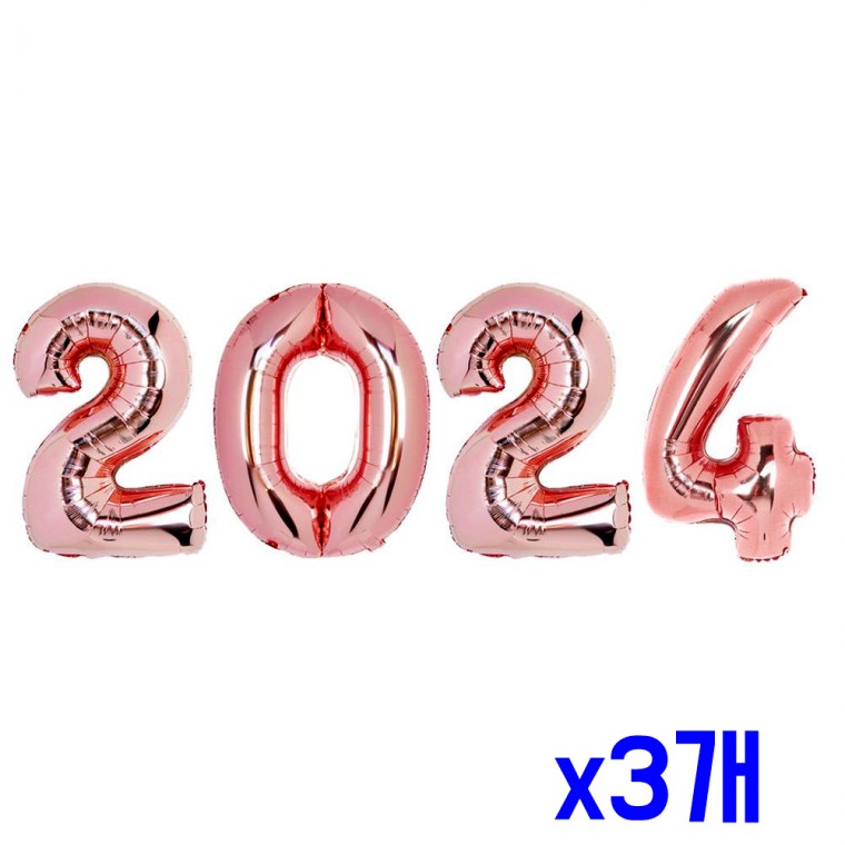 2024 숫자 은박풍선 패키지(중)-로즈골드 x3개