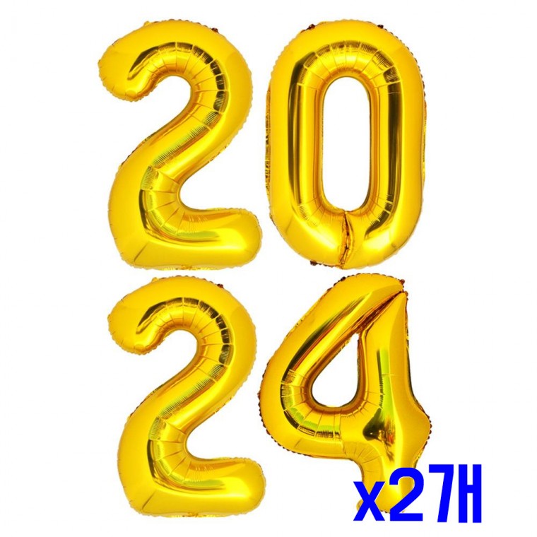 2024 숫자 은박풍선 패키지(대)-골드 x2개 생일풍선