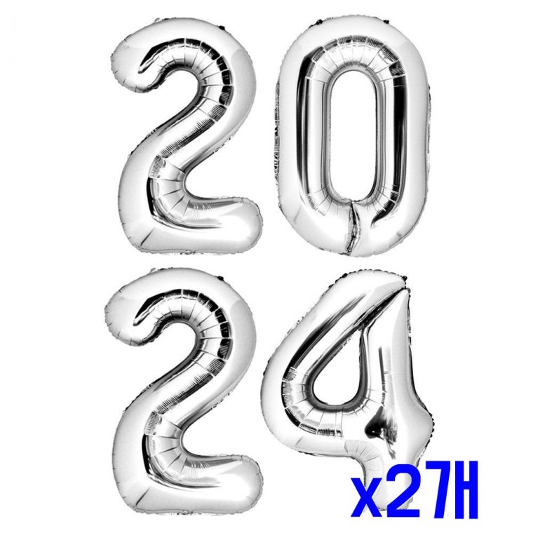 2024 숫자 은박풍선 패키지(대)-실버 x2개 생일풍선