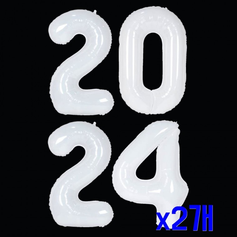 2024 숫자 은박풍선 패키지(대)-화이트 x2개 풍선행사