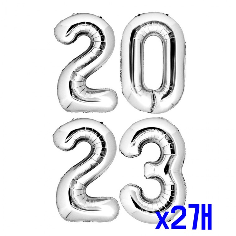 2023 숫자 은박풍선 패키지(대)-실버 x2개 생일행사