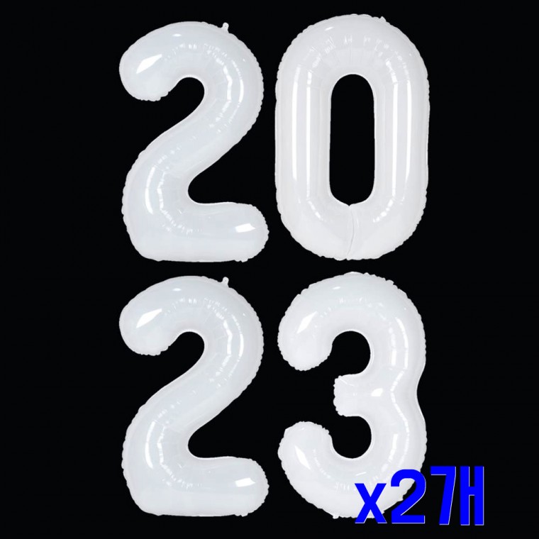 2023 숫자 은박풍선 패키지(대)-화이트 x2개 파티용품