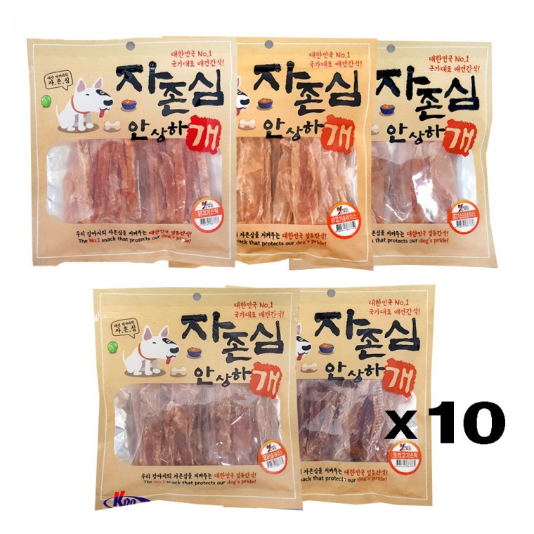 자존심 안상하개 200g X10 강아지간식 육포 건조 훈련