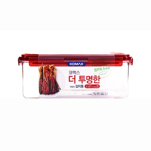 매직크린 더 투명한 김치통 정사각 3.1L 핸들