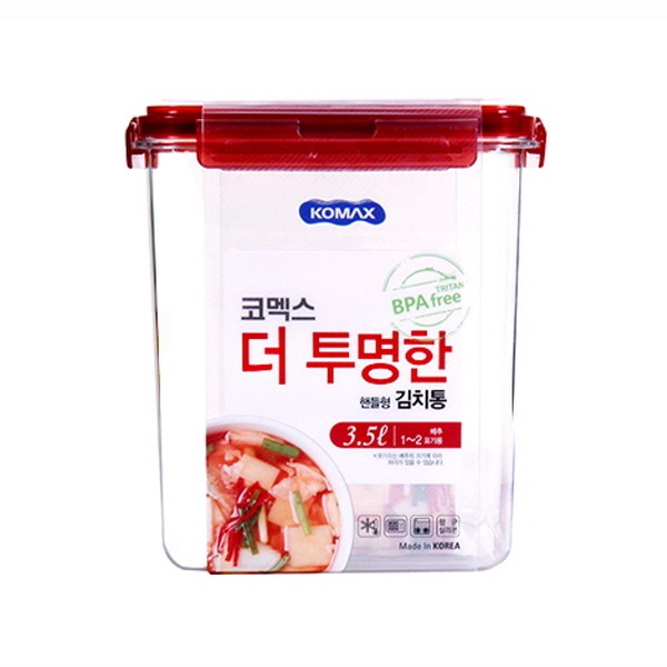 매직크린 더 투명한 김치통 정사각 3.5L 핸들