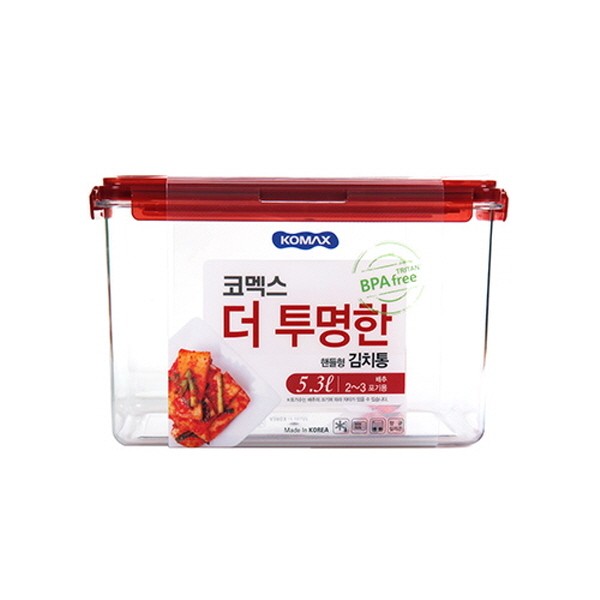 매직크린 더 투명한 김치통 정사각 5.3L 핸들