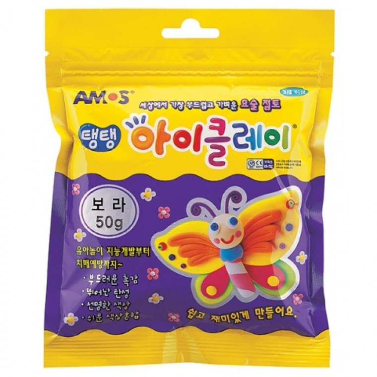 [아모스] 탱탱아이클레이 50g 보라 10개입