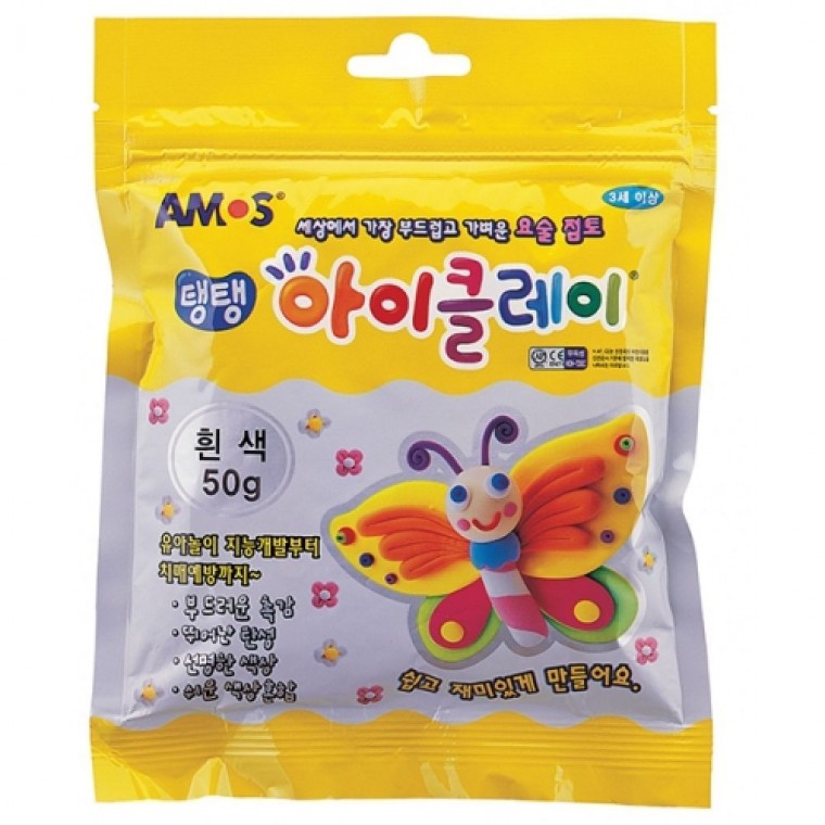 [아모스] 탱탱아이클레이 50g 흰색 10개입