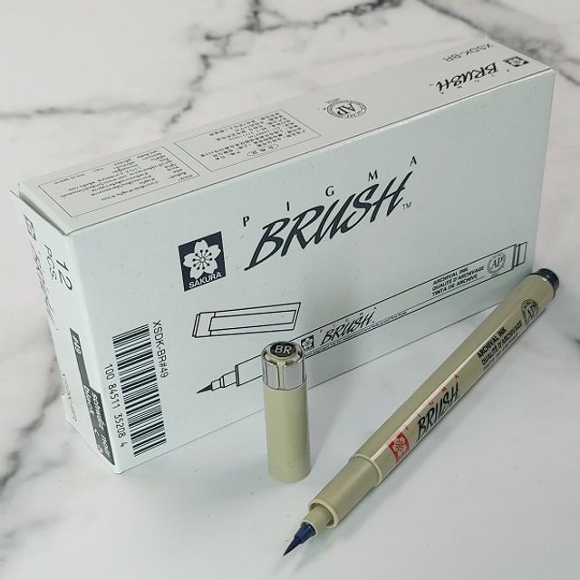 사쿠라 피그마 마이크론 Brush Black 1다스(12자루)