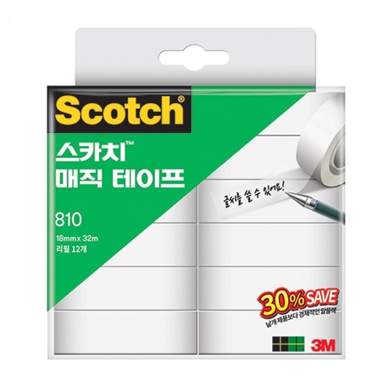 3M 스카치 세이빙팩 매직테이프 810R-12 (18mmx32m)