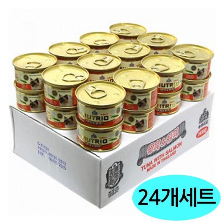 뉴트리오(CAT) 캔 80g (참치.연어) (24개세트) (1박스)