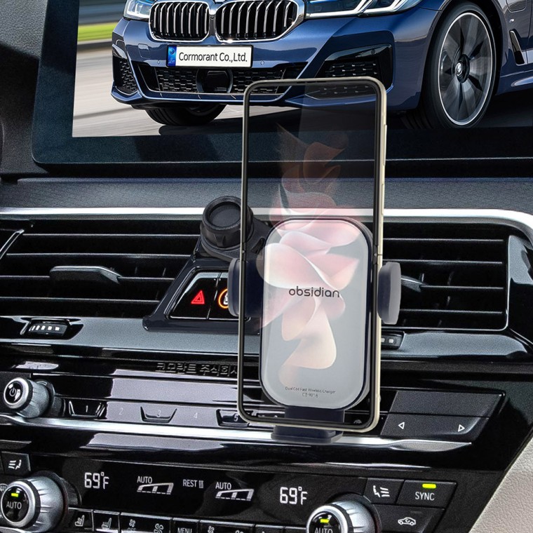 BMW 5시리즈 G30 6GT G32 전용 핸드폰 휴대폰 무선충전거치대 화이트