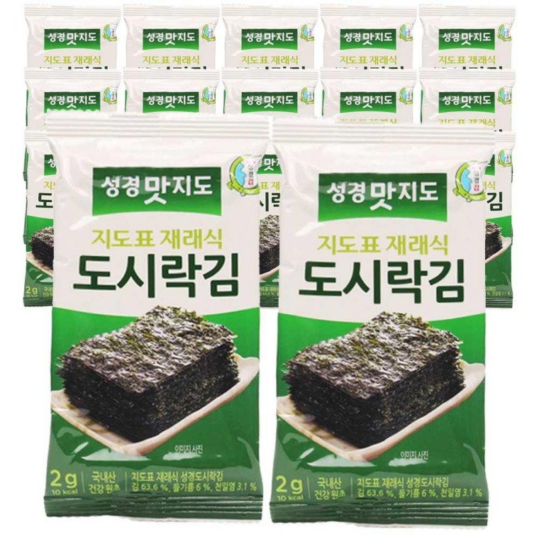 지도표 성경김 맛지도 재래식 도시락김 2g x 240봉입