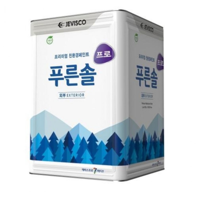 푸른솔 프로 외부용 무광 페인트 흑색 백색 18L