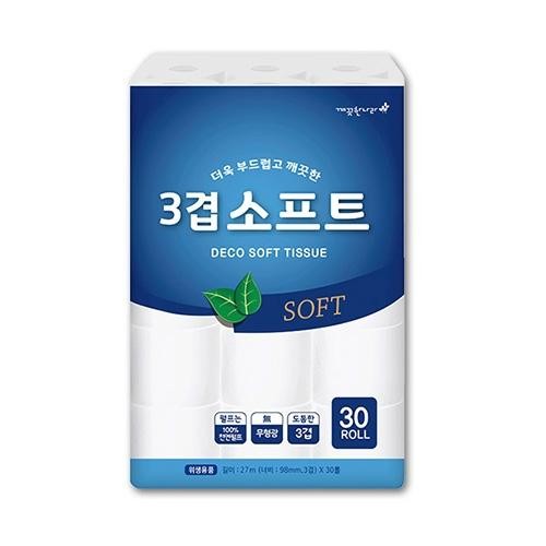 깨끗한나라)3겹데코소프트화장지(27Mx30롤)