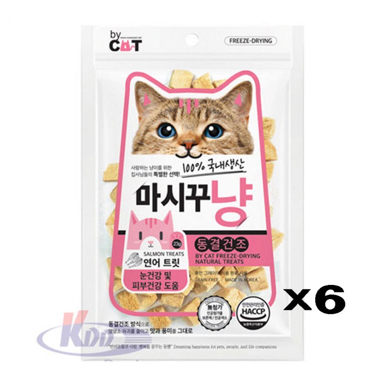 마시꾸냥 동결건조 트릿간식 연어 23g X6 눈 피부건강