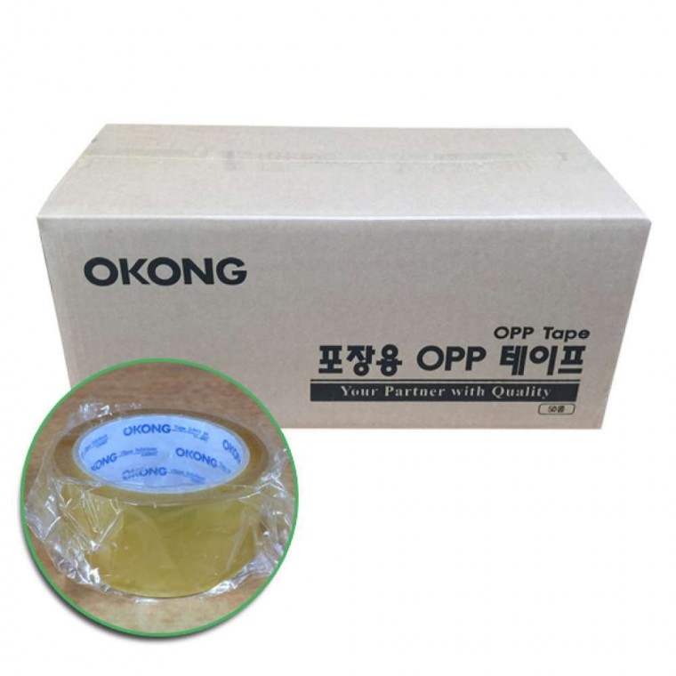 오공 포장용 OPP 테이프 투명 48mm x 38M 1BOX 50개입