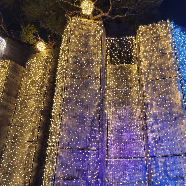 [은하수] 500구 투명선 LED 웜색 지니전구(50M) (전원잭포함)/재입고