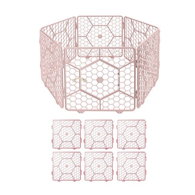조립형 애견 매직울타리 대형 6p 인디핑크 안전문 애견울타리 강아지울타리 반려동물울타리