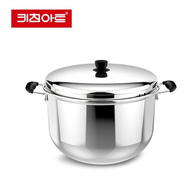 키친아트 곰솥 들통 찜통 찜솥 스텐 큰냄비 30cm