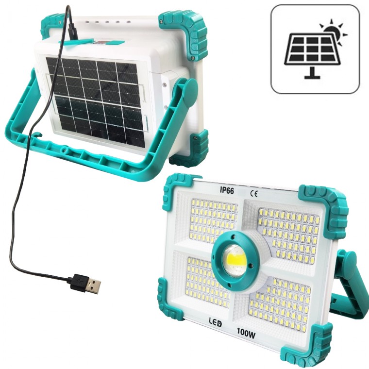 LED 충전식 야외 멀티 캠핑 조명등 랜턴 작업등 투광기 100W 태양광충전 L188투광등