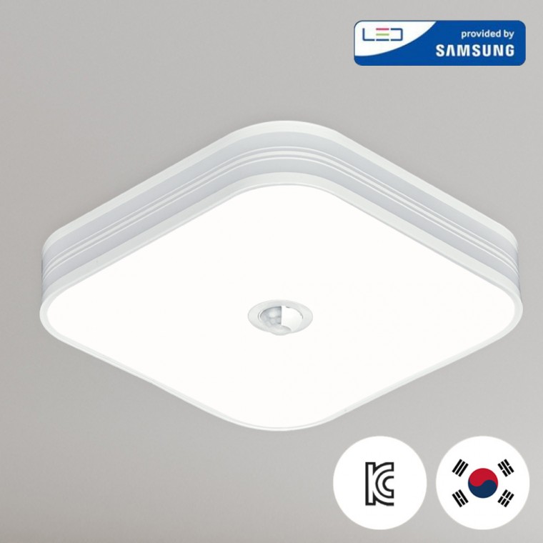 국내생산 LED 하이엔 아크릴 센서등 15W 천장 복도 베란다 현관 조명 주광색