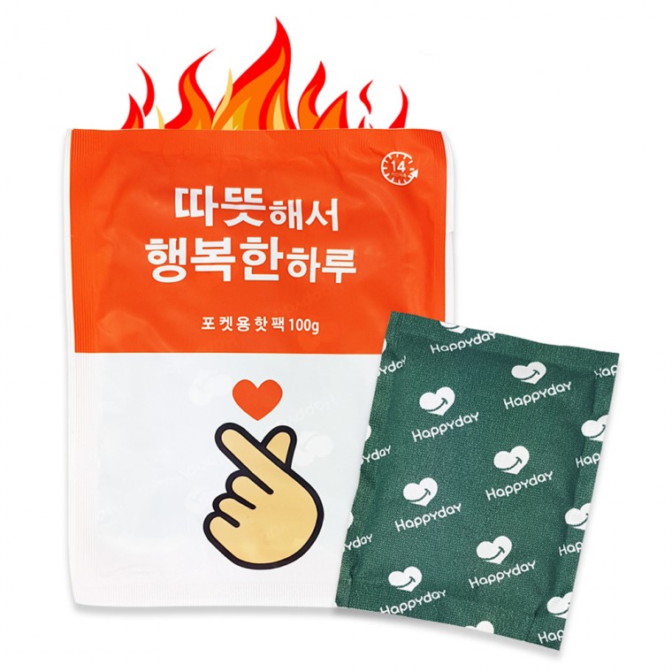 행복손 하트 포켓용 핫팩 100g 50개