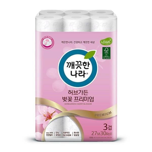 오피스 사무실용품 3겹데코벚꽃프리미엄화장지(27Mx30롤)