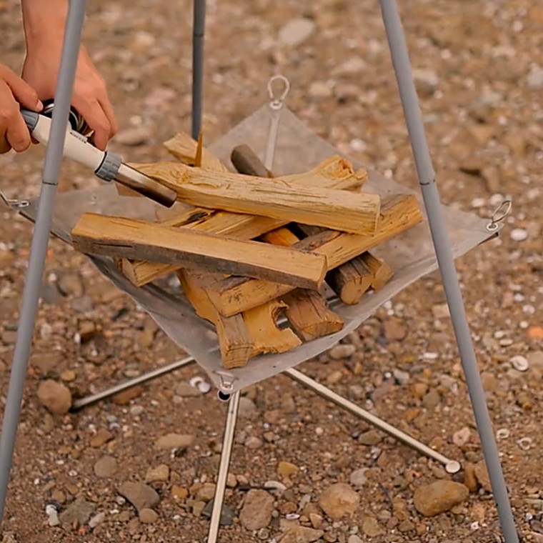 캠핑 모닥불불멍 스텐 캠프파이어 메쉬 화로대 (41cm)