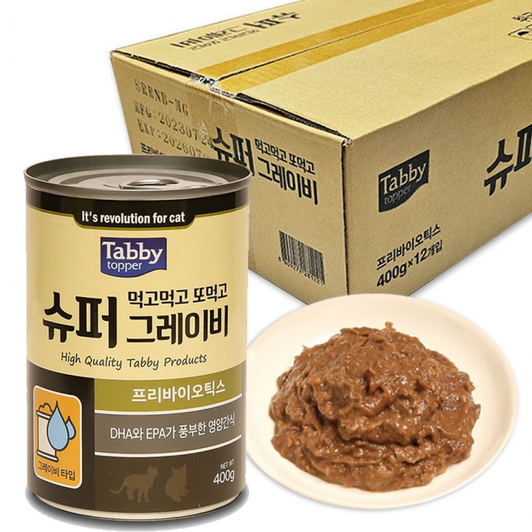 테비 고양이 먹고먹고 또먹고 슈퍼 그레이비 (프리바이오틱스) (400g x 12개입) (1박스)