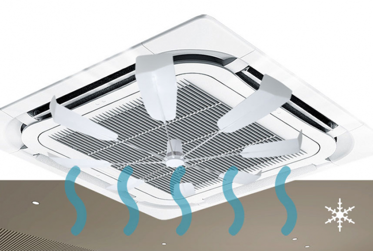천장형 에어컨실링팬 사계절 공기순환 에어컨 실링팬 윈드바이저