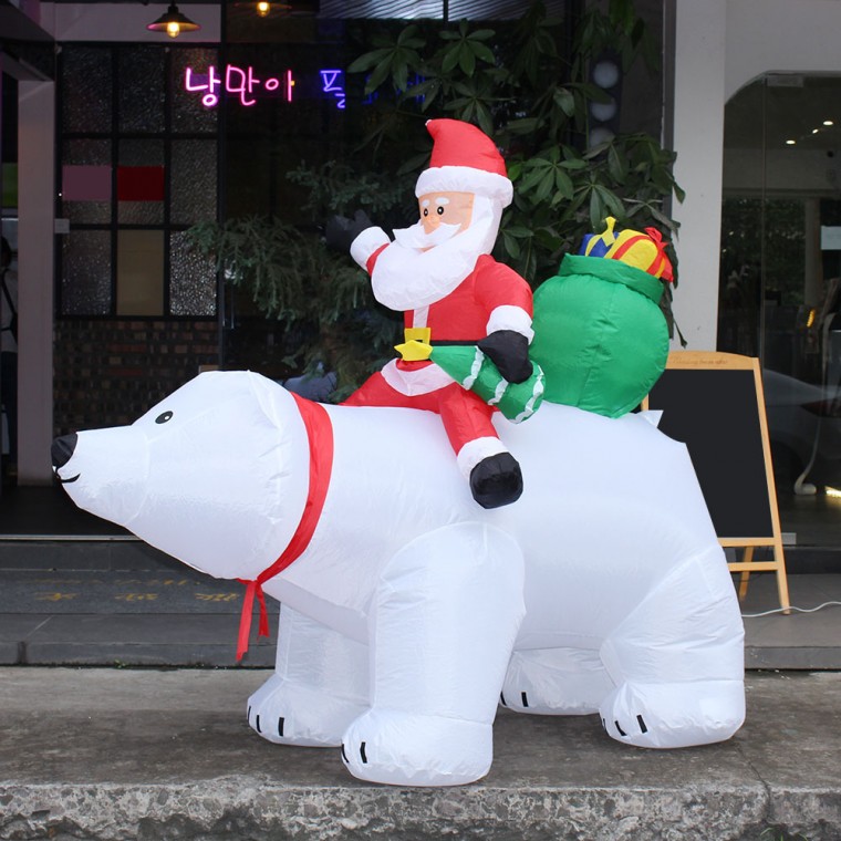 170cm LED 에어벌룬 대형 산타와 북극곰