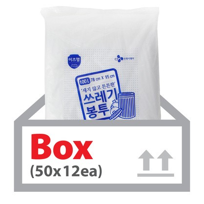 쓰레기봉투(100L 흰색) 50매*12ea(박스)/이츠웰