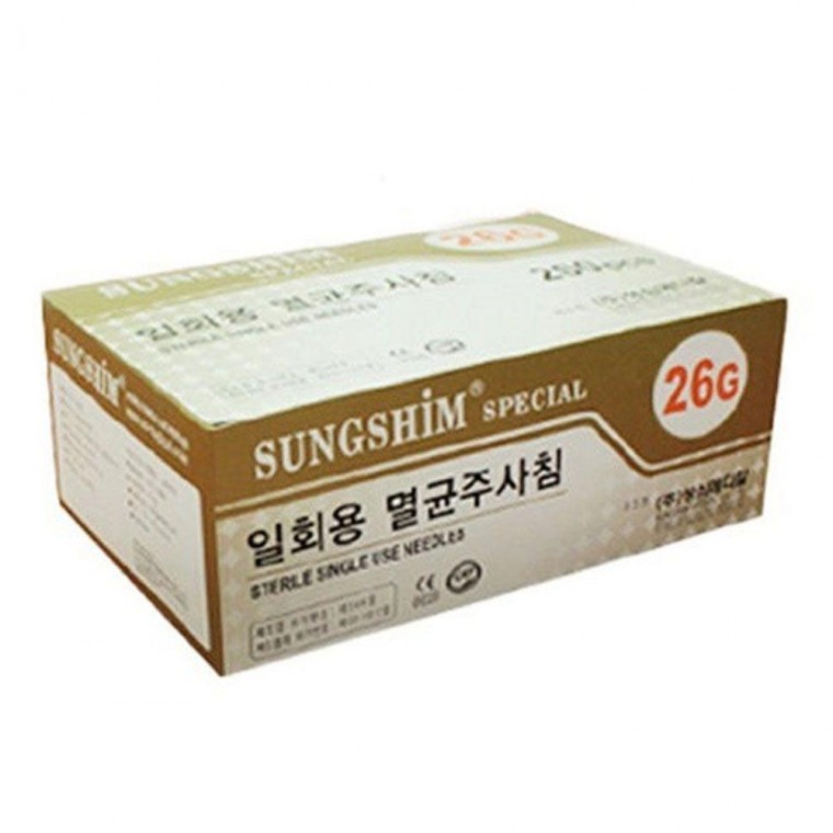 60mm 26G 롱니들 니들 성심 200개 병원 일회용주사침