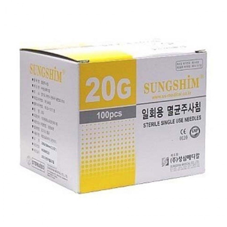 병원 1-1/2 100개 20G X100팩 니들 일회용주사침 성심