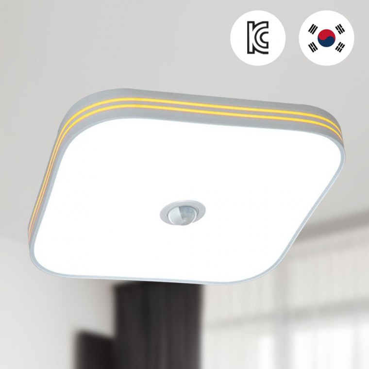 LED 뉴슬림 투톤 센서등 화이트/골드 주광색 15W 국산 삼성칩 천장등