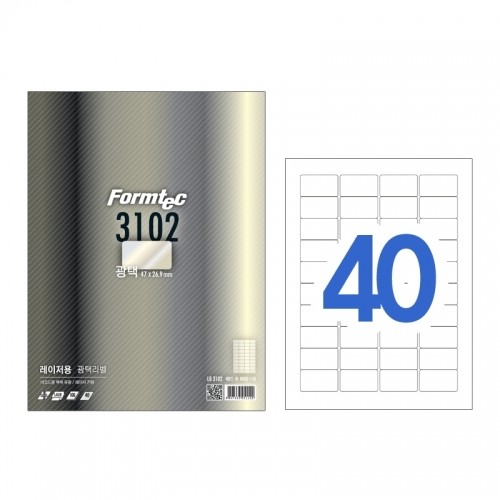 폼텍 라벨지 LB-3102 광택 40칸 100入 권(1)