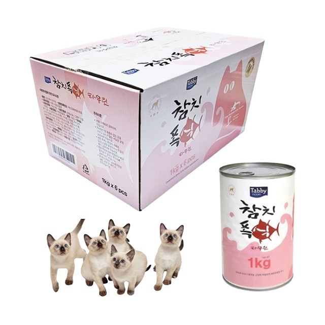 대용량 참치 폭식 1kg 6개 - 타우린 캔간식 고양이