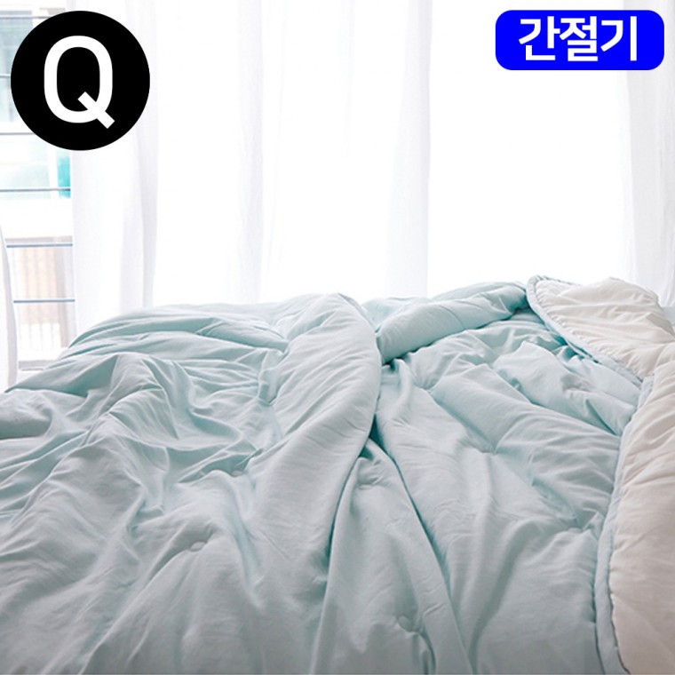 해피니 모모 소프트마이크로 옥수수솜 간절기 이불 퀸 Q (애플민트)