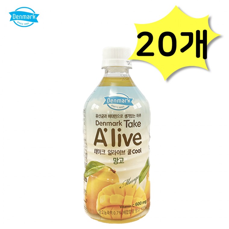 덴마크 테이크얼라이브쿨 망고 500ml x 20개 펫음료 사무실간식