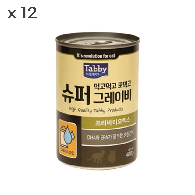 슈퍼그레이비 프리바이오틱스 400g 12개1박스 캣 간식 캔간식 고양이간식 맛있는간식 캣간식