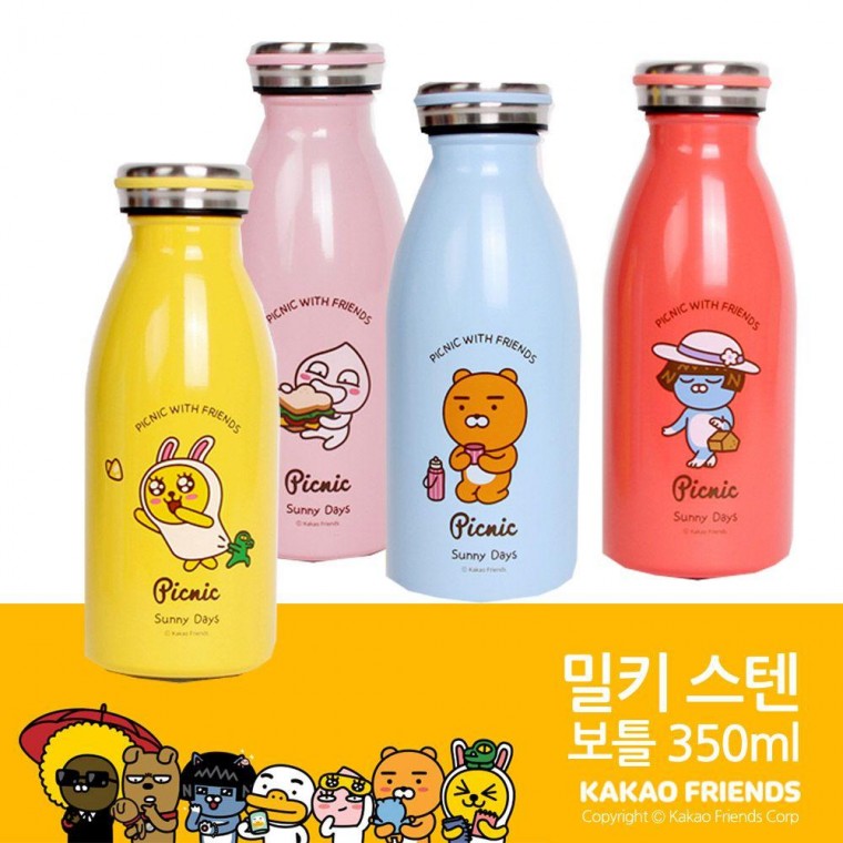 MN 카카오 친구들 우유병 모양 밀키 스텐보틀 350ml