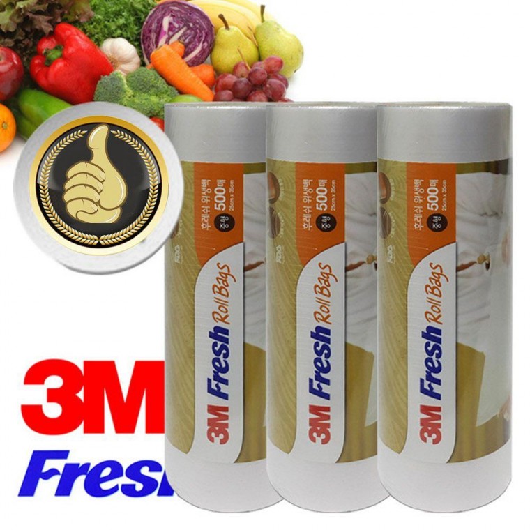 MN 3M Fresh 마트 봉투 롤위생백 중형 3롤