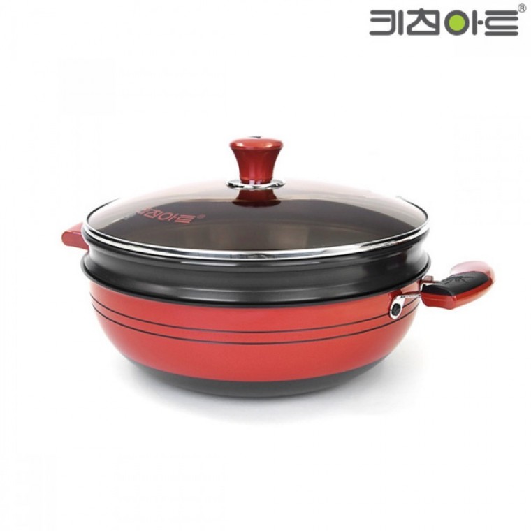 키친 아트 신비 2단 찜냄비 32cm 찜기 예쁜 주방 소품 솥 그릇