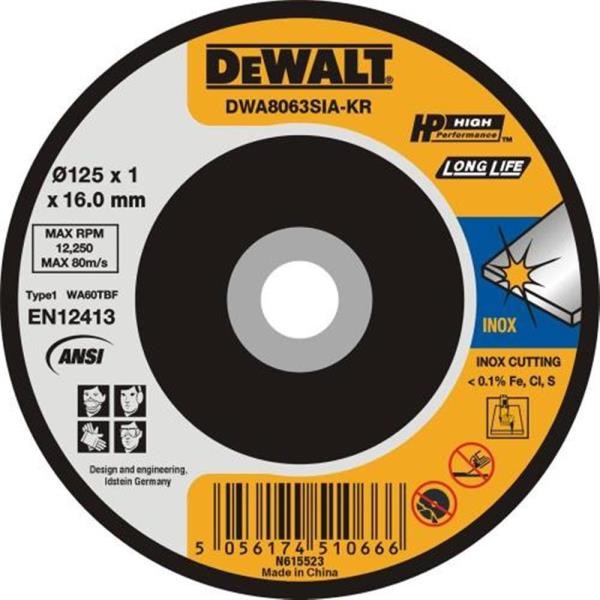 디월트 절단석 DWA8063SIA 절단석5In.ch 125mm 1mm 25EA