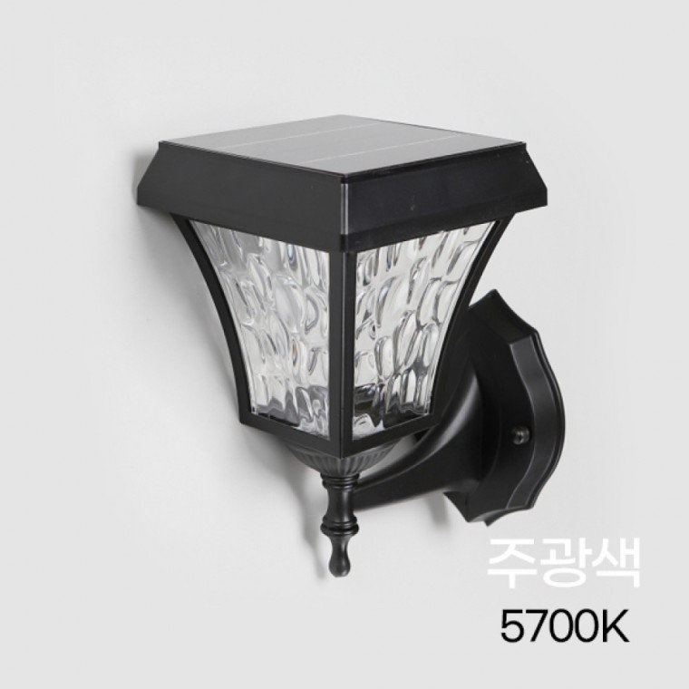 태양광 LED 벽등 블랙 XHA029 주광