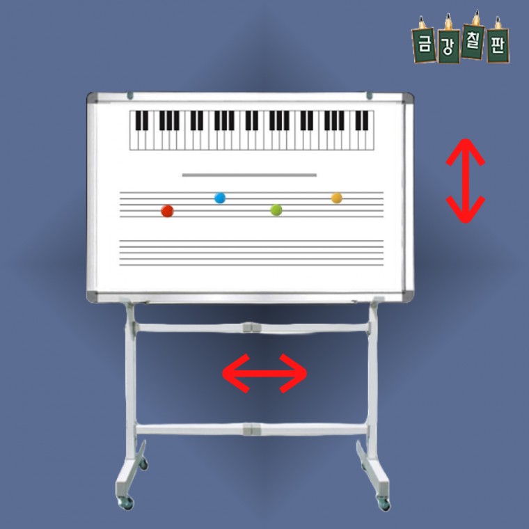 붙이는 자석 이동식 오선 건반 화이트보드 800x1200